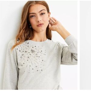 LOFT Embellished Sweatshirt